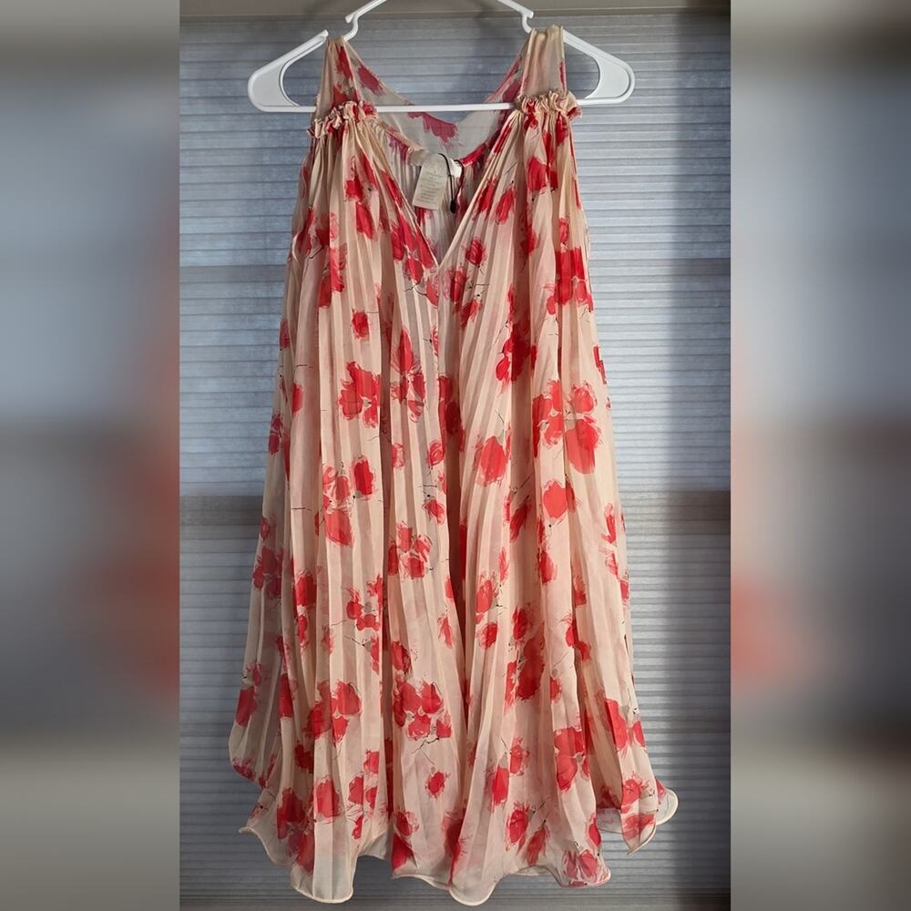 MM Couture Red and Cream Floral Dress